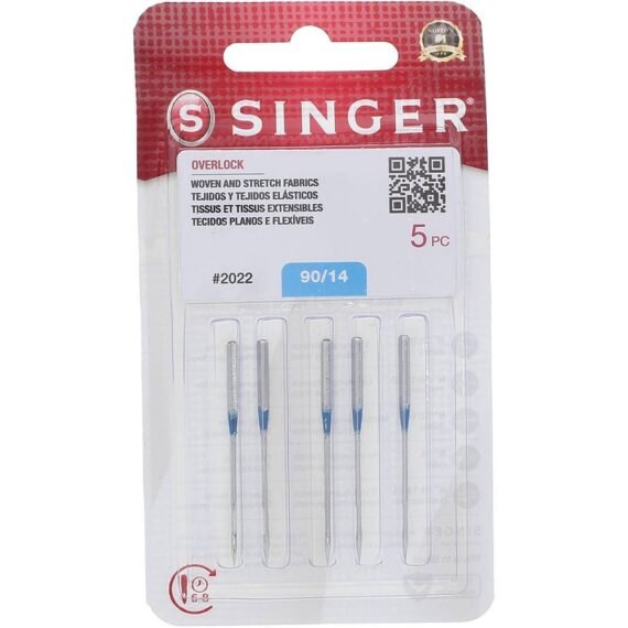 Serger Needles, Singer Type 2022 (5pk), Size 90/14 Needles