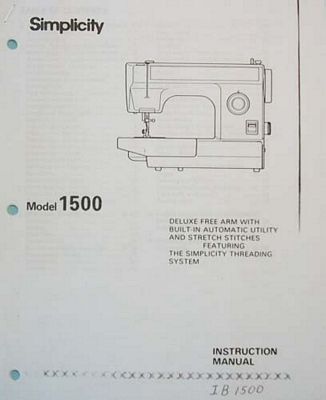 INSTRUCTION BOOK Simplicity 1500 Babylock BL1500