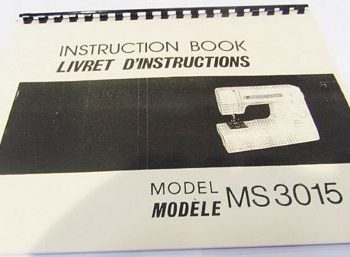 INSTRUCTION BOOK New Home MS3015 XL15S