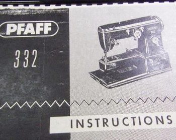 INSTRUCTION BOOK Pfaff 332