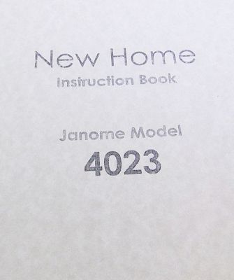 INSTRUCTION BOOK New Home 4023