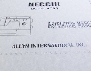 INSTRUCTION BOOK Necchi 4795