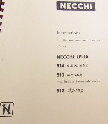 INSTRUCTION BOOK Necchi 513