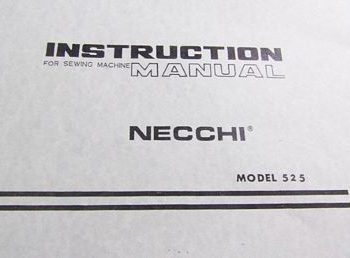 Instruction Book Necchi 525FA
