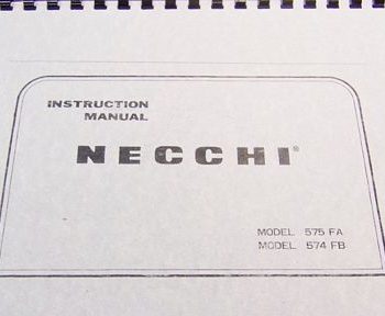 INSTRUCTION BOOK Necchi 537L 574FB 575FA