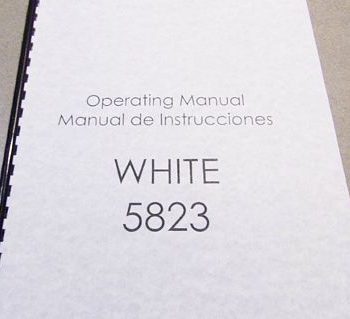 INSTRUCTION BOOK White 5811 5823 5839