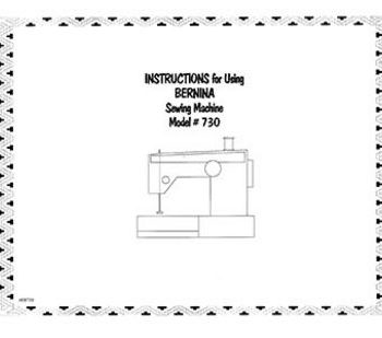 INSTRUCTION BOOK Bernina 730