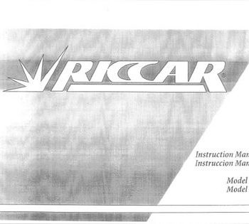 INSTRUCTION BOOK Riccar 750