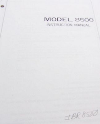 INSTRUCTION BOOK Riccar 500 8500 RS98