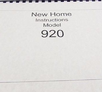 INSTRUCTION BOOK New Home 920