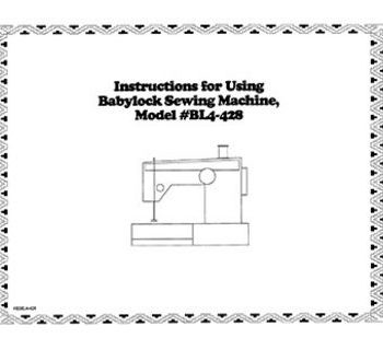 INSTRUCTION BOOK Babylock BL4-428