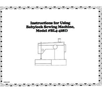 INSTRUCTION BOOK Babylock BL4-428D