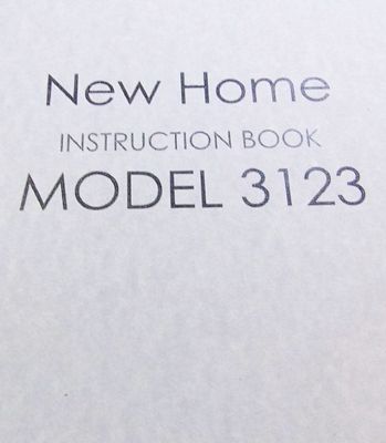 Instruction Book New Home 3023 3123