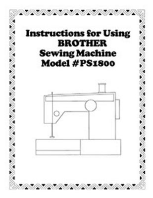 INSTRUCTION BOOK Brother PS1800