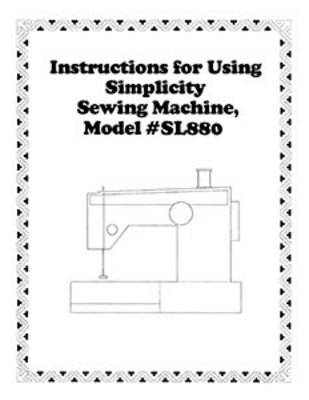 INSTRUCTION BOOK Simplicity SL880 serger