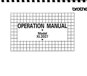 INSTRUCTION BOOK Brother XL2027