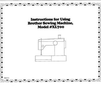INSTRUCTION BOOK Brother XL700