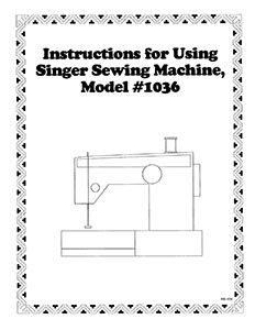 INSTRUCTION BOOK Singer 1030 1036