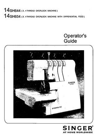 Instruction Book Singer 14SH654