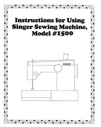 Instruction Book Singer 1500 Izek