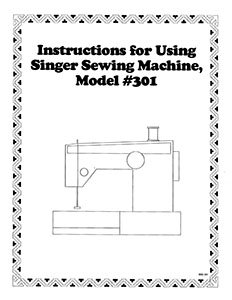 INSTRUCTION BOOK Singer 301