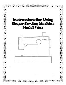 INSTRUCTION BOOK Singer 401 401A 403 404