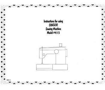 Instruction Book Singer 413