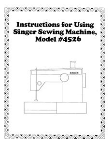 INSTRUCTION BOOK Singer 4526 4530