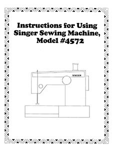 INSTRUCTION BOOK Singer 4572 9034 9044 93234