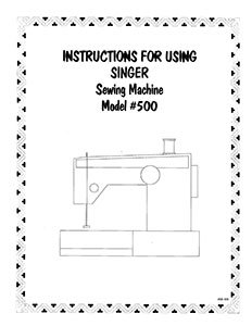 INSTRUCTION BOOK Singer 411 414 500 503