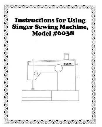 Instruction Book Singer 6038