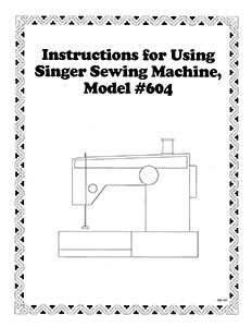 Instruction Book Singer 604
