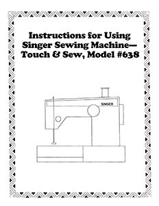Instruction Book Singer 638