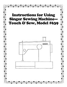 INSTRUCTION BOOK Singer 629 639