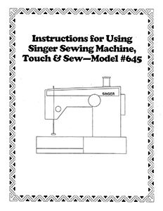 Instruction Book Singer 645