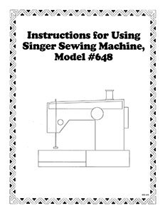INSTRUCTION BOOK Singer 648