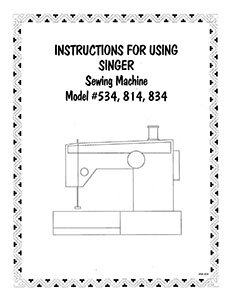 Instruction Book Singer 814 834