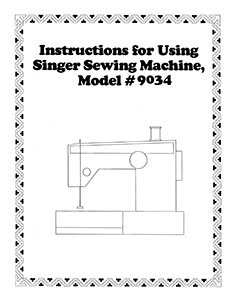 Instruction Book Singer 9034
