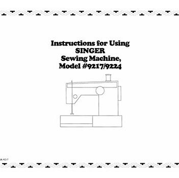 INSTRUCTION BOOK Singer 9217 9224