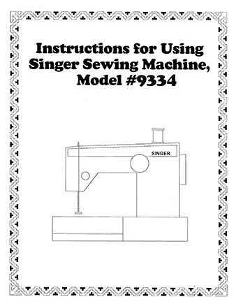 Instruction Book Singer 9323 9334