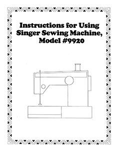 INSTRUCTION BOOK Singer 9920