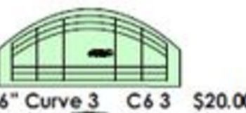 Curves Ruler 12" x 1 1/2" Curve - Low Shank